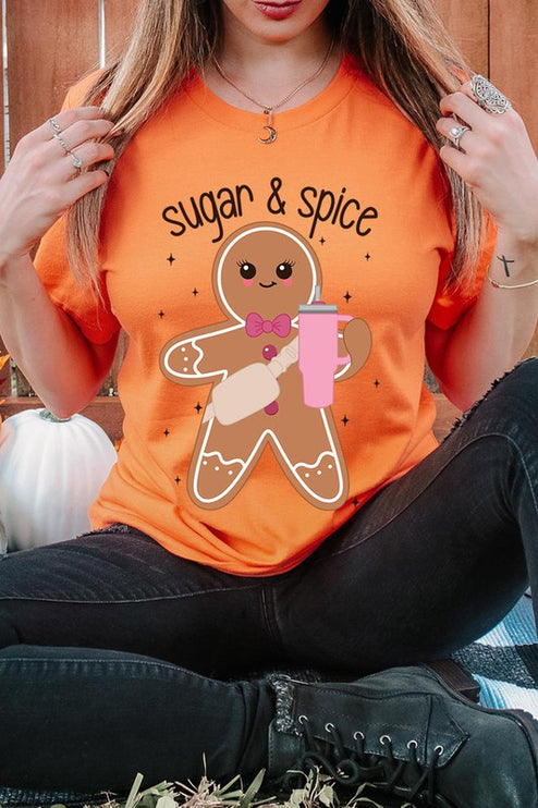 Cozy Sugar & Spice Gingerbread Christmas Holiday Unisex Short Sleeve Tee T-shirt - Accessoriesforever