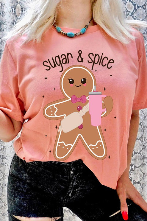 Cozy Sugar & Spice Gingerbread Christmas Holiday Unisex Short Sleeve Tee T-shirt - Accessoriesforever