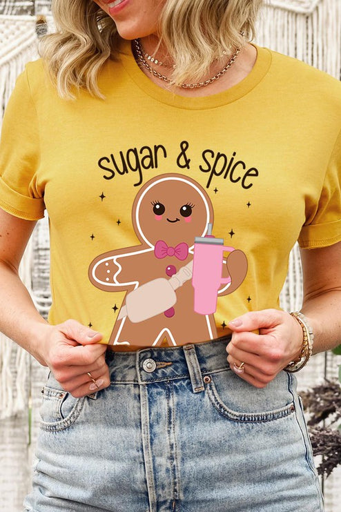 Cozy Sugar & Spice Gingerbread Christmas Holiday Unisex Short Sleeve Tee T-shirt - Accessoriesforever
