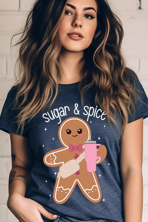 Cozy Sugar & Spice Gingerbread Christmas Holiday Unisex Short Sleeve Tee T-shirt - Accessoriesforever