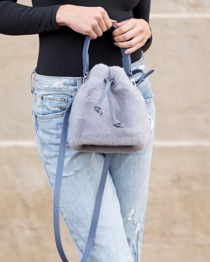 Chic Luxurious Soft Plush Faux Fur Top Handle Fashion Handbag Crossbody Bag