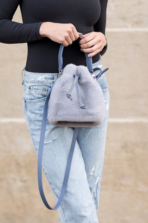 Chic Luxurious Soft Plush Faux Fur Top Handle Fashion Handbag Crossbody Bag - Accessoriesforever