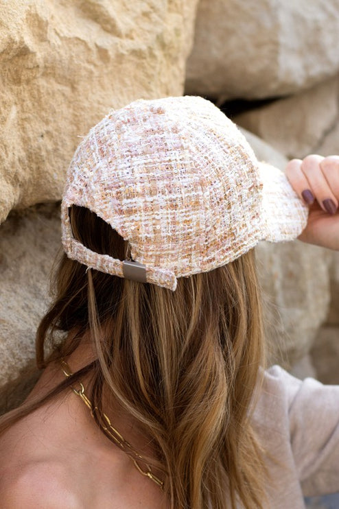 Chic Trendy Fashion Tweed Sparkle Weave Baseball Ball Cap Hat