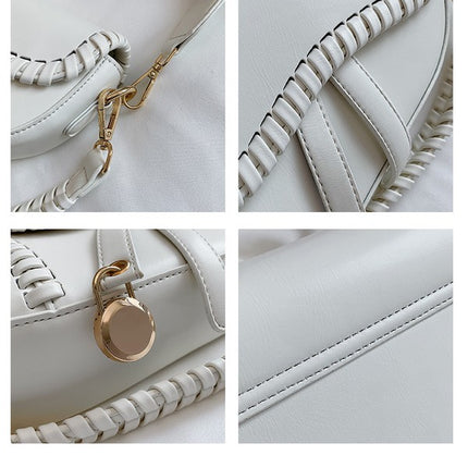 Chic Saddle Crossbody Handbag with Elegant Stitch Detail