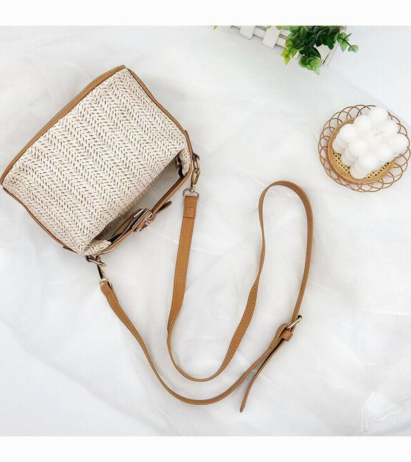 Chic Boho Crochet Top Handle Crossbody Bag