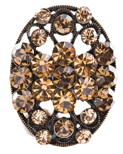 Modern Fashion Crystal Rhinestone Gorgeous Oval Shape Stretch Ring