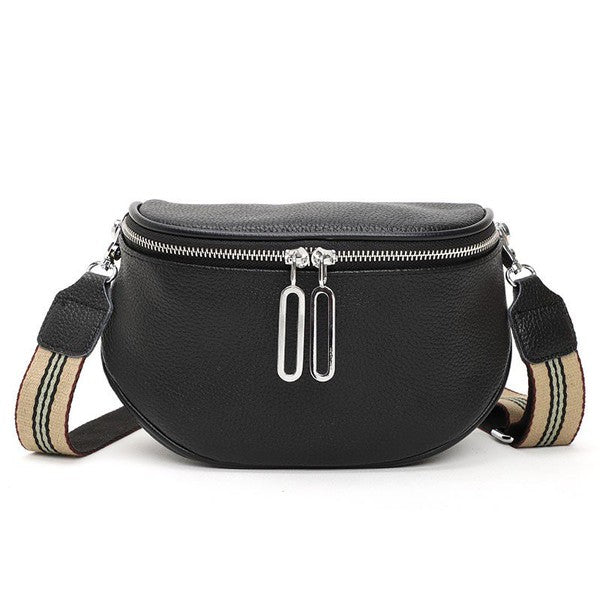 Stylish Hazel Genuine Leather Adjustable Crossbody Sling Bag
