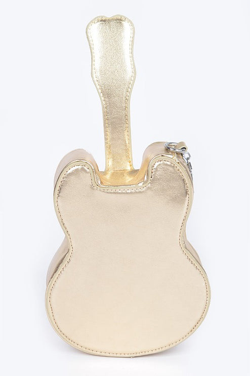 Metallic Guitar Novelty Iconic Swing Crossbody Bag - Accessoriesforever