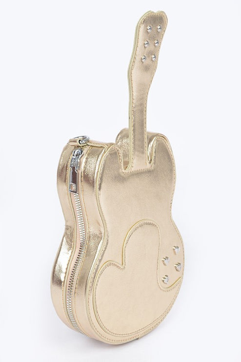 Metallic Guitar Novelty Iconic Swing Crossbody Bag