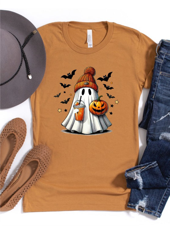 Halloween Ghost Cotton Unisex Fashion Graphic Tee T-Shirt - Accessoriesforever