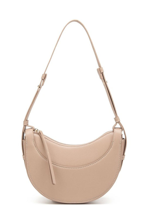 Chic Stylish Vegan Leather Crescent Crossbody Bag