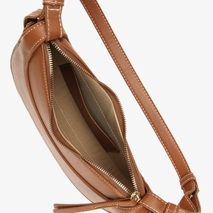 Chic Stylish Vegan Leather Crescent Crossbody Bag