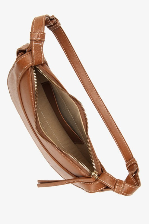 Chic Stylish Vegan Leather Crescent Crossbody Bag - Accessoriesforever