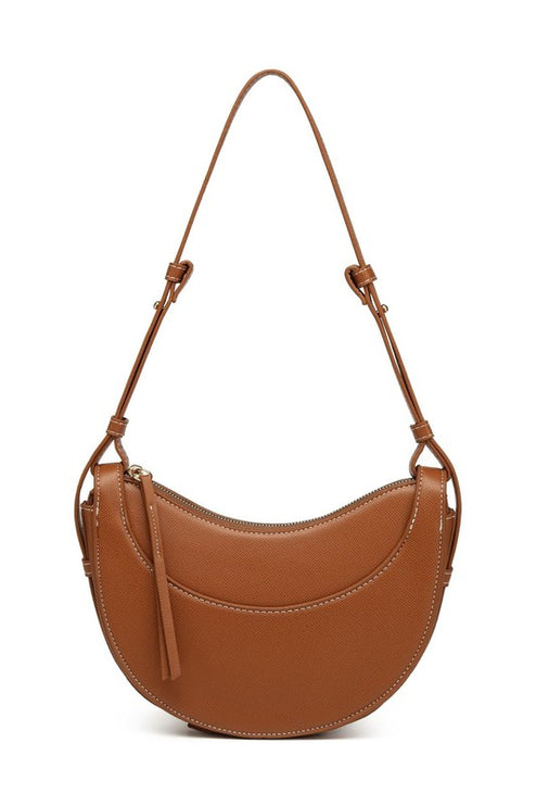 Chic Stylish Vegan Leather Crescent Crossbody Bag