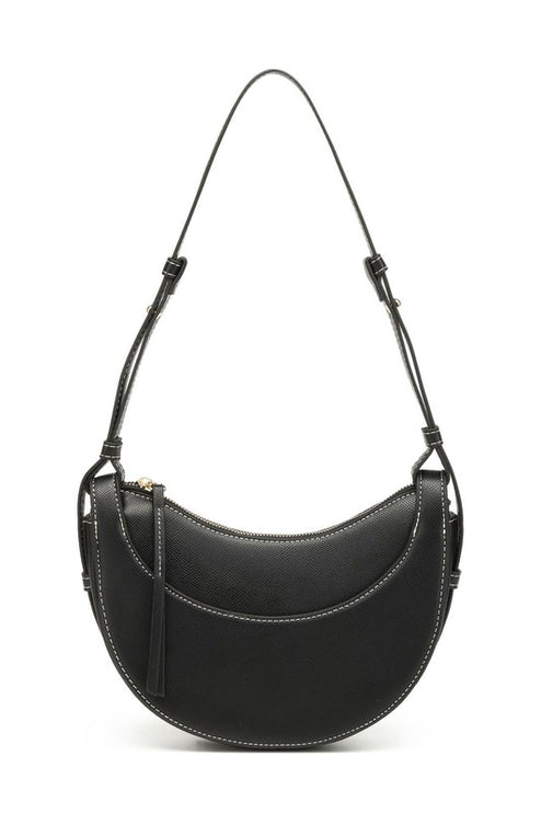 Chic Stylish Vegan Leather Crescent Crossbody Bag