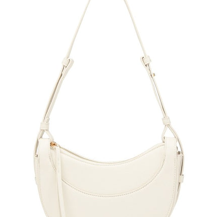 Chic Stylish Vegan Leather Crescent Crossbody Bag