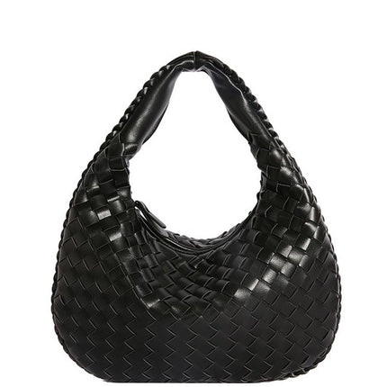Soft Vegan Leather Woven Handbag