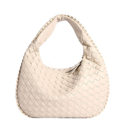 Soft Vegan Leather Woven Handbag