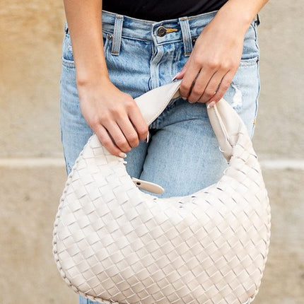 Soft Vegan Leather Woven Handbag