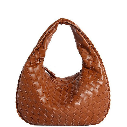 Soft Vegan Leather Woven Handbag