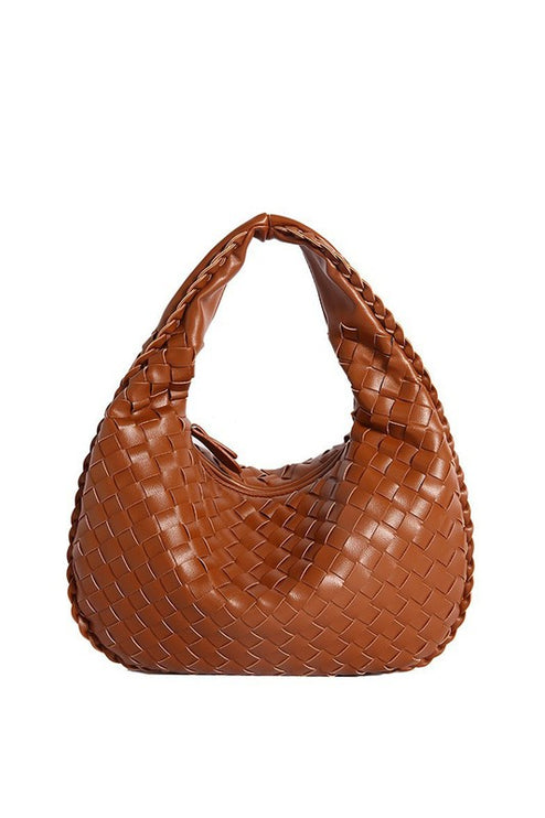 Soft Vegan Leather Woven Handbag
