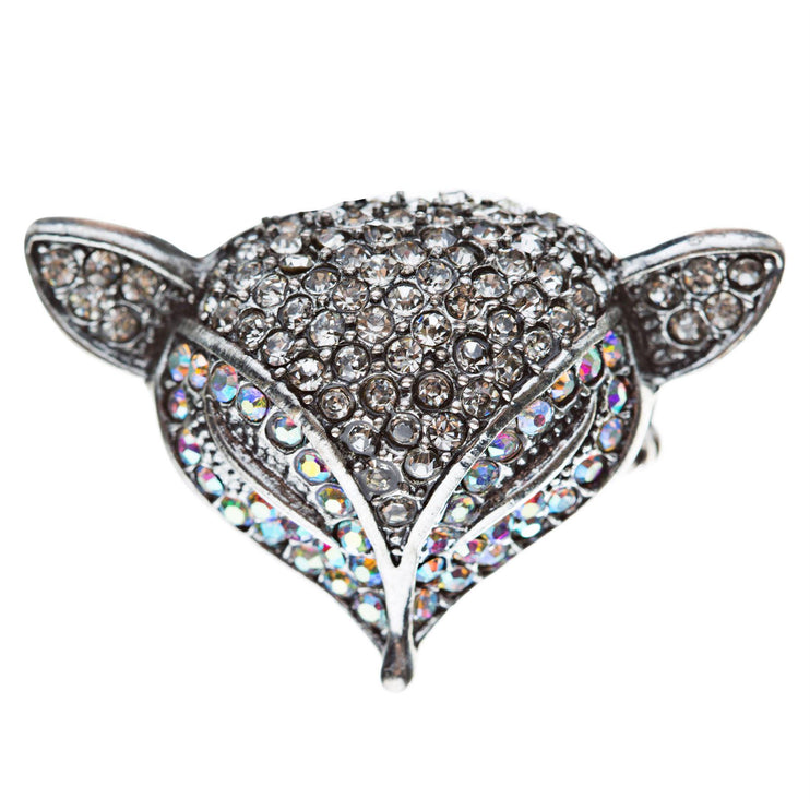 Fox Head Crystal Animal Stretch Adjustable Fashion Ring - Accessoriesforever