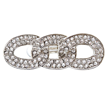 Chain Trio Link Crystal Pave Stretch Ring - Accessoriesforever