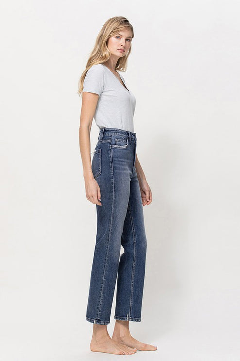 Distressed High Rise Stretch Ankle Straight - Accessoriesforever
