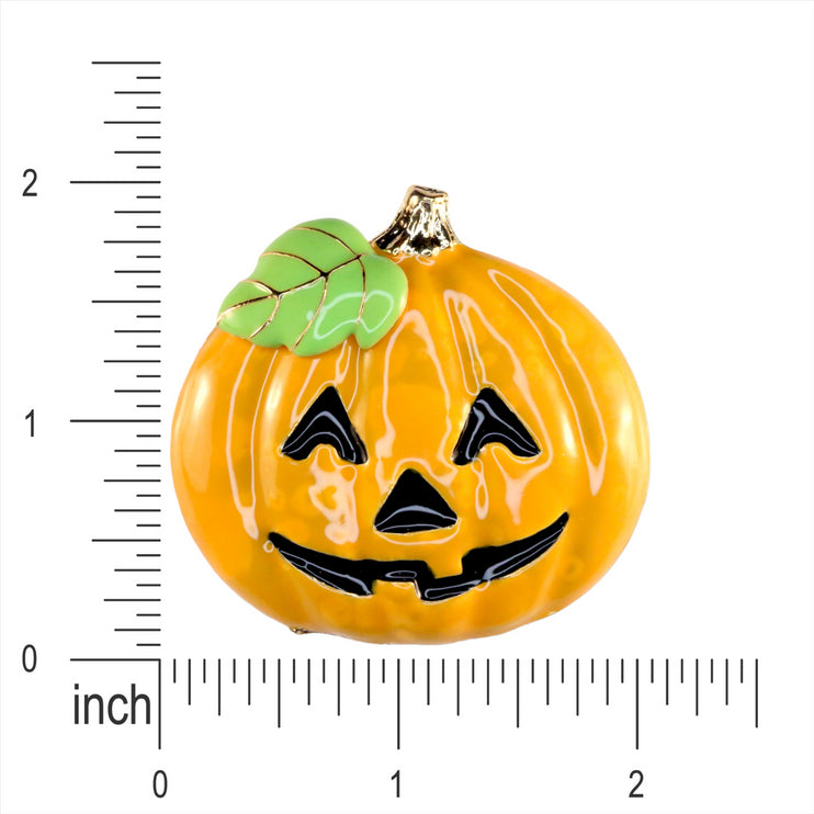 Halloween Costume Jewelry Smiley Pumpkin Charm Enamel Brooch Pin BH237 Orange - Accessoriesforever