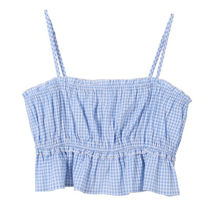 Cute Casual Stylish Gingham Pattern Sleeveless Fashion Top