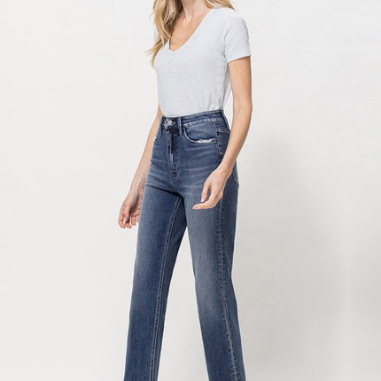 Distressed High Rise Stretch Ankle Straight - Accessoriesforever