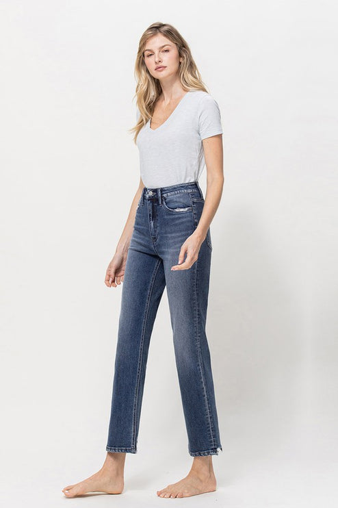 Distressed High Rise Stretch Ankle Straight - Accessoriesforever