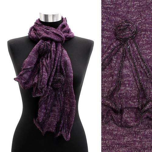 Women Winter Cold Corsage Decorated Ruffle Edged Scarf