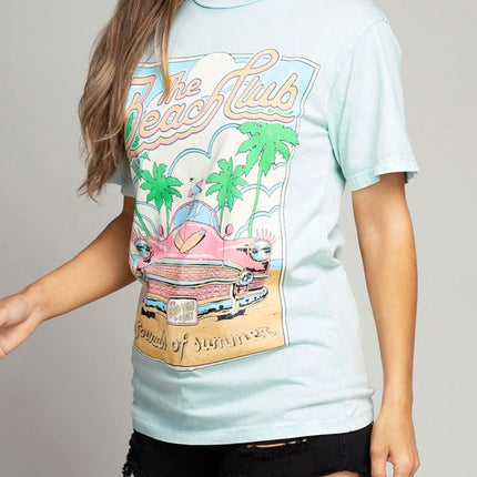 The Beach Club Car Summer Vibe Graphic Tee T-Shirt