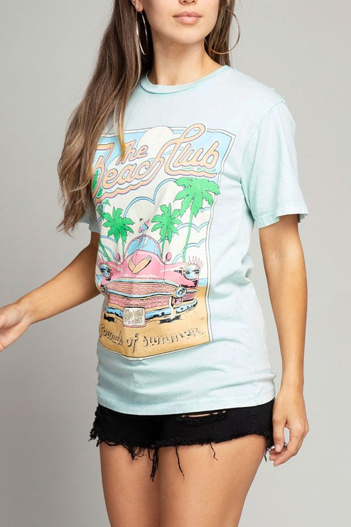 The Beach Club Car Summer Vibe Graphic Tee T-Shirt