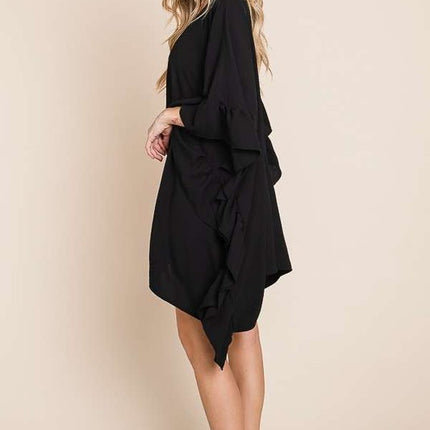 Versatile Kimono Fashion Top with Ruffled Sleeves