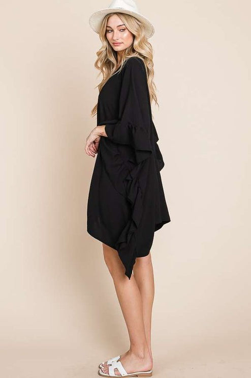 Versatile Kimono Fashion Top with Ruffled Sleeves