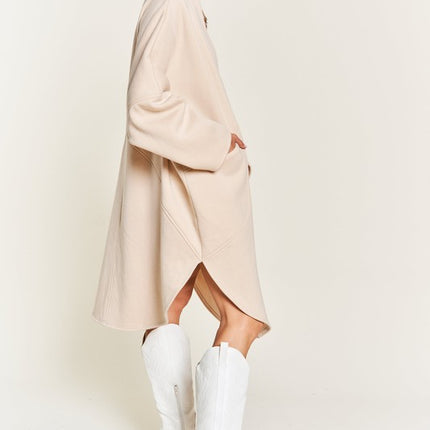 Oversized Brushed Knit Sweater Cardigan with Front Pocket