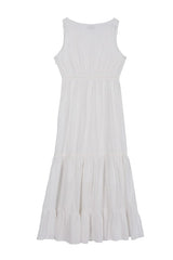 Beautiful Embroidered Ruffled Tiered V-Neck Fashion Dress