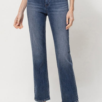 Distressed High Rise Stretch Ankle Straight - Accessoriesforever