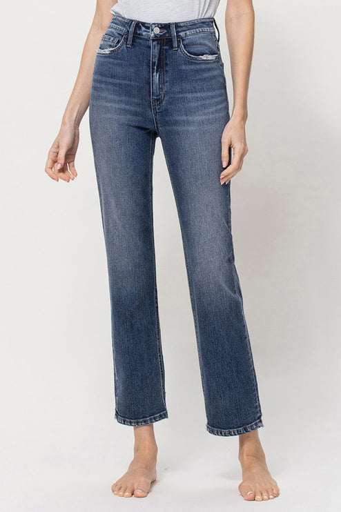 Distressed High Rise Stretch Ankle Straight - Accessoriesforever