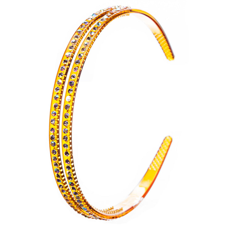 Fashion Sparkle Crystal Rhinestone Double Row Design Teeth Headband - Accessoriesforever