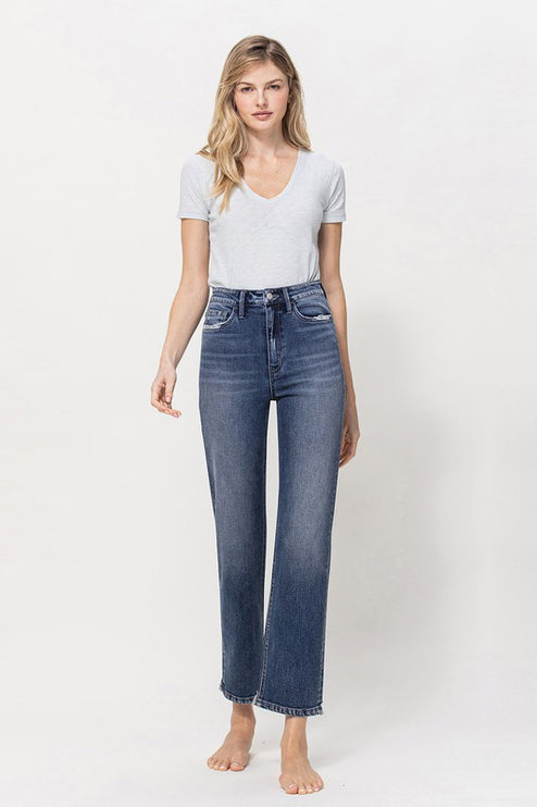 Distressed High Rise Stretch Ankle Straight - Accessoriesforever