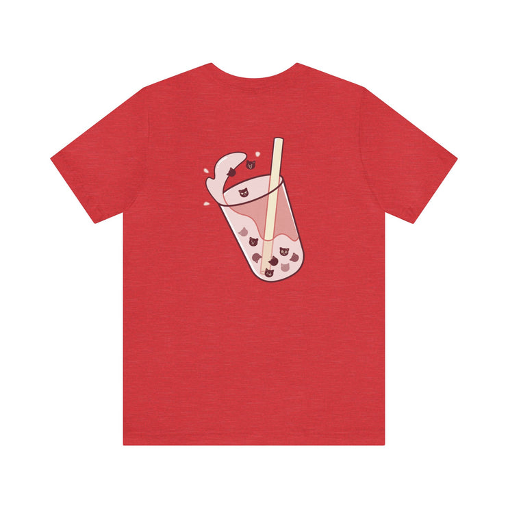 Exclusive Cute Cat Boba Soft Cotton Jersey Short Sleeve Unisex Tee T-shirt - Accessoriesforever