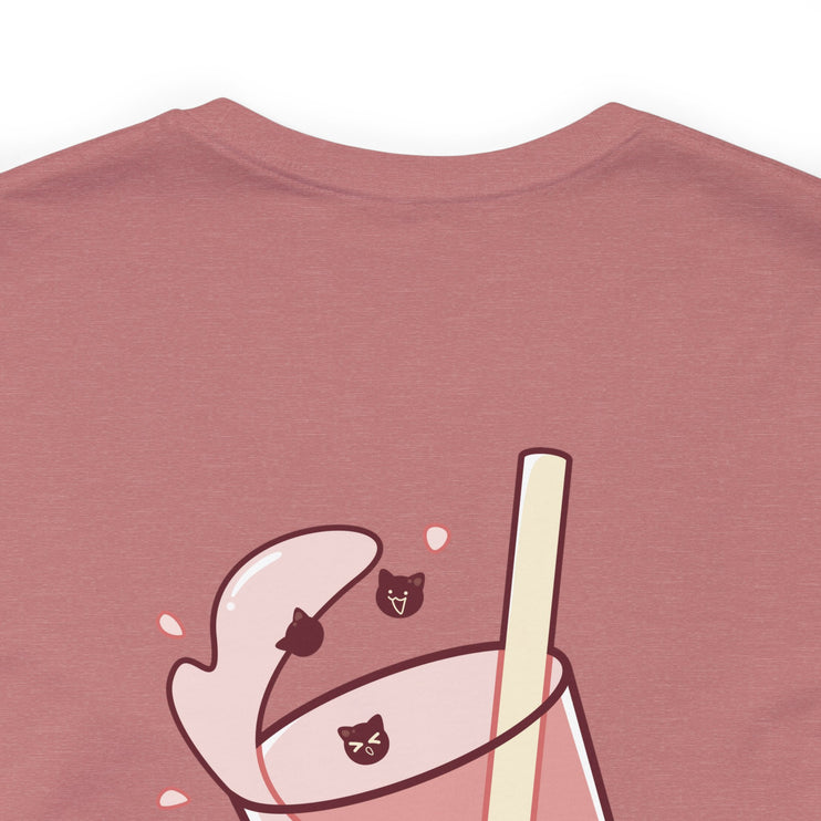 Exclusive Cute Cat Boba Soft Cotton Jersey Short Sleeve Unisex Tee T-shirt - Accessoriesforever