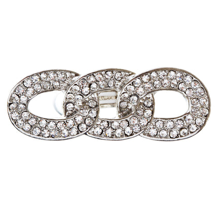 Chain Trio Link Crystal Pave Stretch Ring - Accessoriesforever