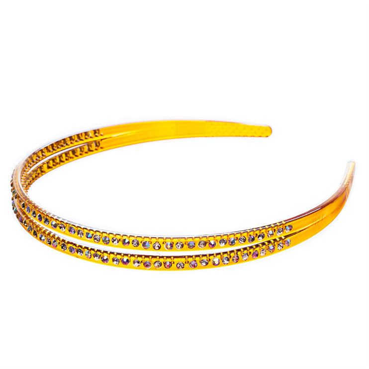 Fashion Sparkle Crystal Rhinestone Double Row Design Teeth Headband - Accessoriesforever