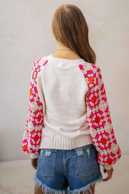 Beautiful Long Sleeve Detailed Knit Crochet Fashion Sweater