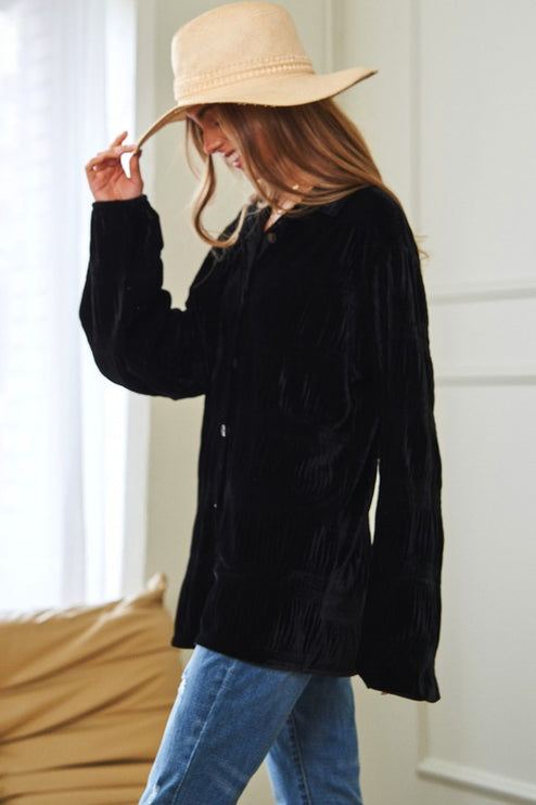 Classic Loose Fit Long Sleeve Fashion Top Shirt