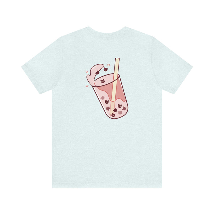 Exclusive Cute Cat Boba Soft Cotton Jersey Short Sleeve Unisex Tee T-shirt - Accessoriesforever